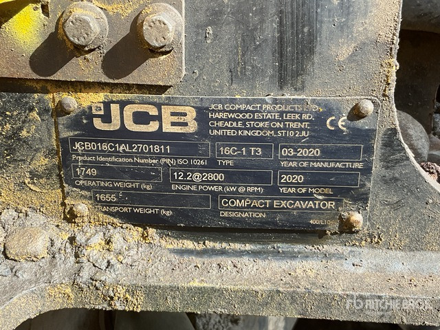 2020 JCB 16C-1 Mini Excavator: <6.6t - Miniexcavadora: foto 2 2020 JCB 16C-1 Mini Excavator: <6.6t - Miniexcavadora: foto 2