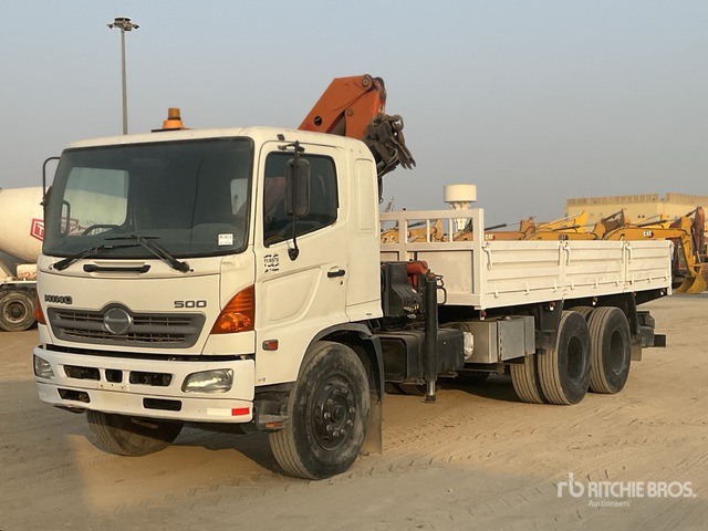 2008 Hino 145 2007 Palfinger K10000 Knuckle B ... Flatbed Truck with Crane - Camión caja abierta, Camión grúa: foto 1 2008 Hino 145 2007 Palfinger K10000 Knuckle B ... Flatbed Truck with Crane - Camión caja abierta, Camión grúa: foto 1