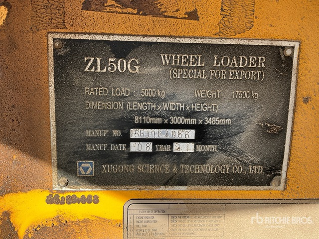 2008 XCMG ZL50G (Inoperable) Wheel Loader - Cargadora de ruedas: foto 1 2008 XCMG ZL50G (Inoperable) Wheel Loader - Cargadora de ruedas: foto 1