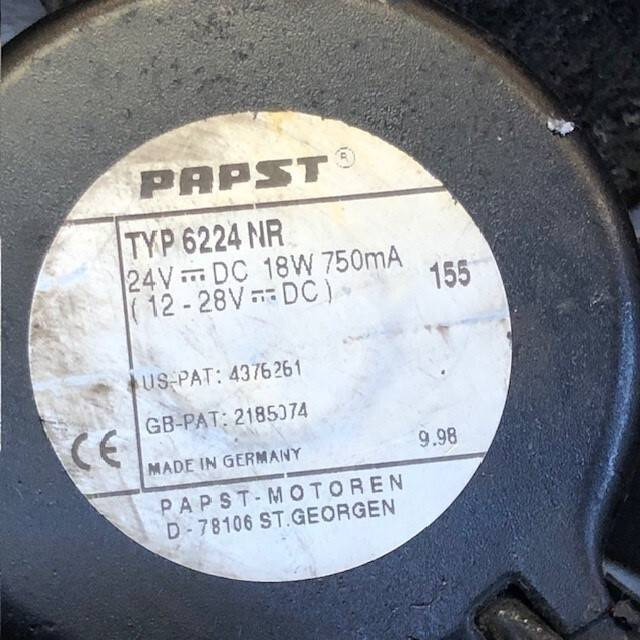 Fan PAPST 24V - Recambio para Equipo de manutención: foto 4 Fan PAPST 24V - Recambio para Equipo de manutención: foto 4