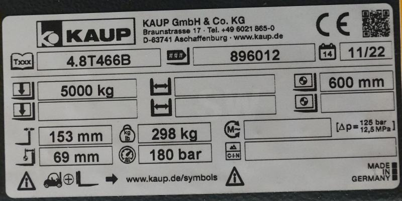 KAUP 4,8T466B - Horquillas para Equipo de manutención: foto 4 KAUP 4,8T466B - Horquillas para Equipo de manutención: foto 4
