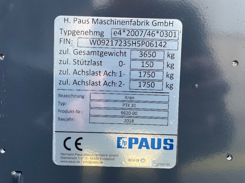 Paus PTK 31 - Grúa todo terreno: foto 3 Paus PTK 31 - Grúa todo terreno: foto 3