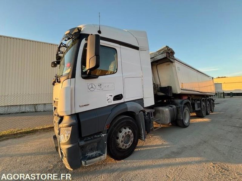 TRACTEUR 4X2 MERCEDES ACTROS 1845 2018 385 000 KM + BENNE ALUMINIUM SHMITZ 2016 - Cabeza tractora: foto 1 TRACTEUR 4X2 MERCEDES ACTROS 1845 2018 385 000 KM + BENNE ALUMINIUM SHMITZ 2016 - Cabeza tractora: foto 1