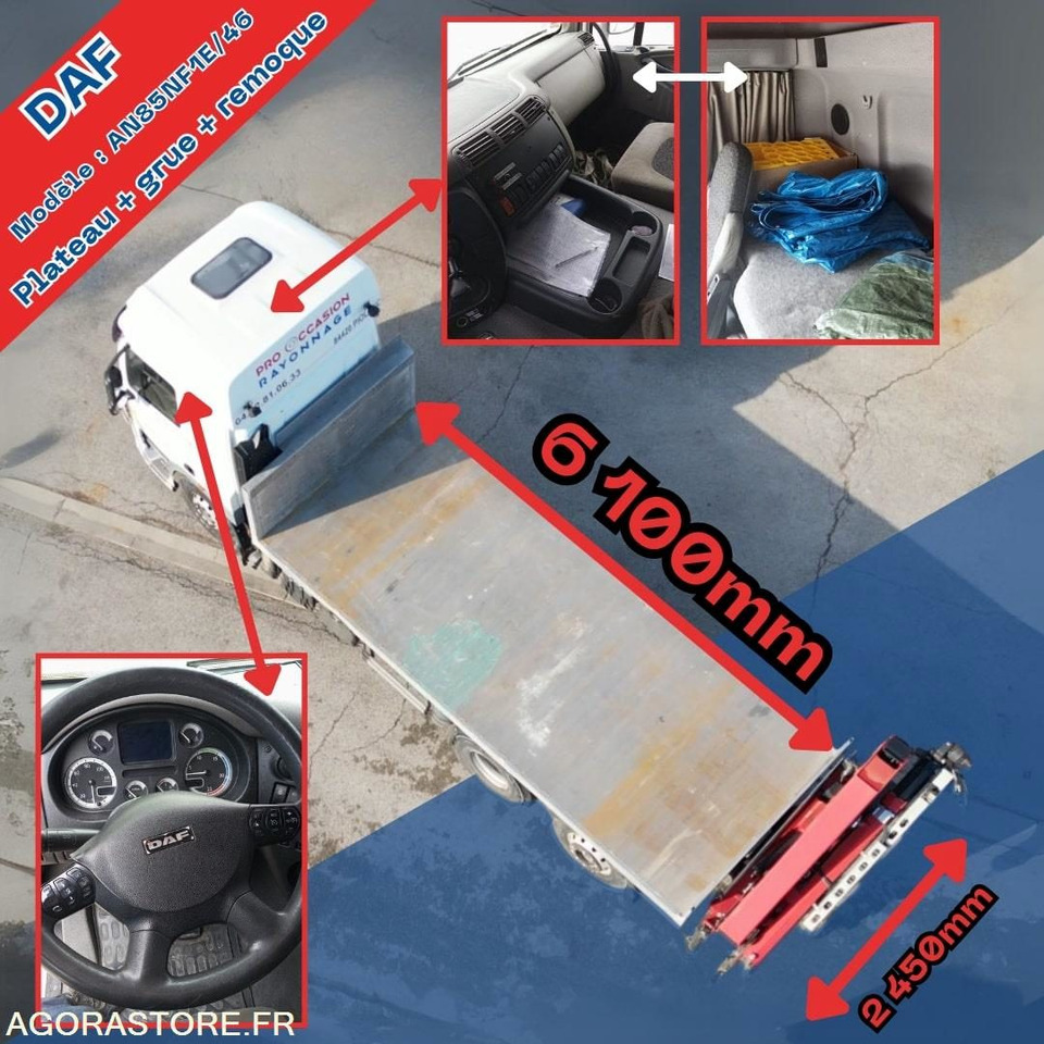 Camion DAF plateau avec grue HMF + Remorque Lecitrail – Prêt à travailler ! - Camión: foto 3 Camion DAF plateau avec grue HMF + Remorque Lecitrail – Prêt à travailler ! - Camión: foto 3