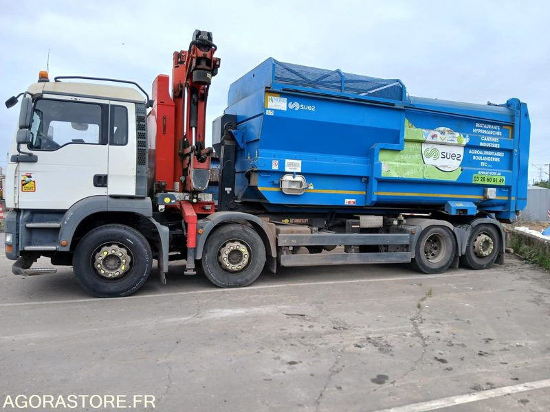 MAN 32T/BRAS/GRUE ET COMPTACTEUR - DP121NA - Camión: foto 1 MAN 32T/BRAS/GRUE ET COMPTACTEUR - DP121NA - Camión: foto 1
