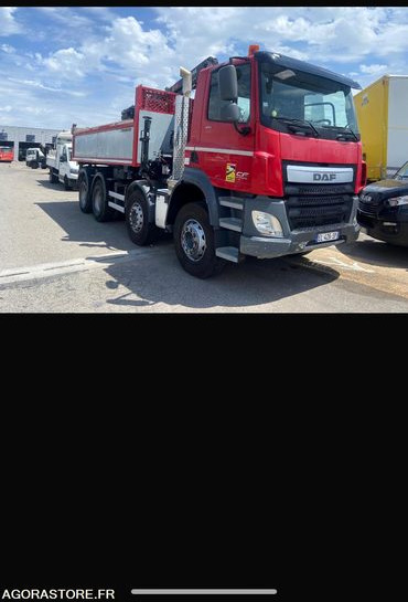 PORTEUR DAF 8X4 BIBENNE GRUE - Camión: foto 1 PORTEUR DAF 8X4 BIBENNE GRUE - Camión: foto 1