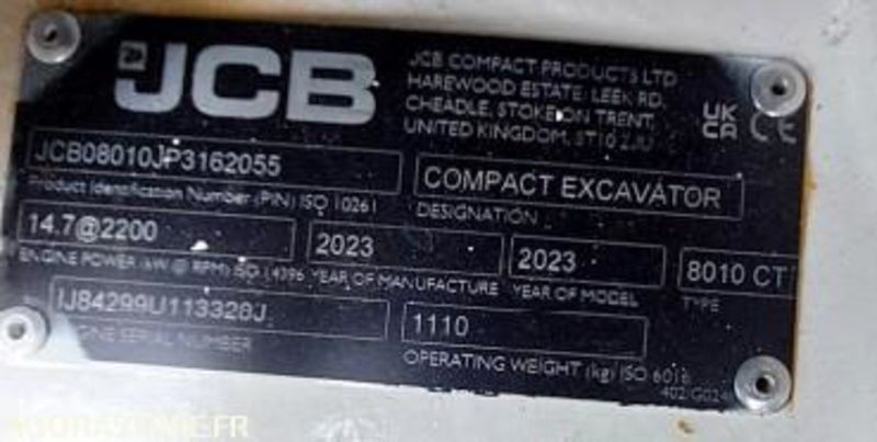 Mini Pelle 1T JCB 8010CTS + Remorque - 2023 / (NEUVE) 19 HEURES (EMF201) - Miniexcavadora: foto 4 Mini Pelle 1T JCB 8010CTS + Remorque - 2023 / (NEUVE) 19 HEURES (EMF201) - Miniexcavadora: foto 4