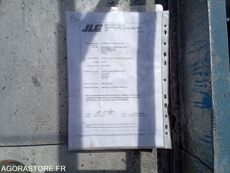 Nacelle electrique à ciseaux JLG 2030ES - Plataforma elevadora: foto 5 Nacelle electrique à ciseaux JLG 2030ES - Plataforma elevadora: foto 5