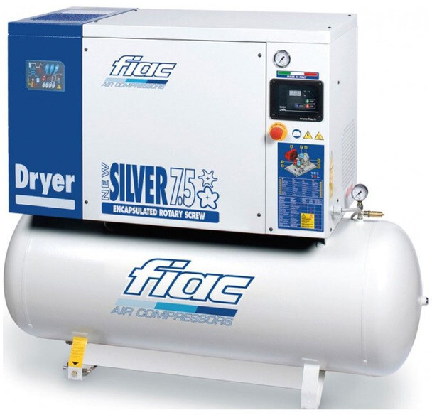 Fiac New Silver D 7.5 / 300 Silent 5.5 kW 720 L / min 10 bar Elektrische Schroefcompressor met ketel en droger - Compresor de aire: foto 1 Fiac New Silver D 7.5 / 300 Silent 5.5 kW 720 L / min 10 bar Elektrische Schroefcompressor met ketel en droger - Compresor de aire: foto 1