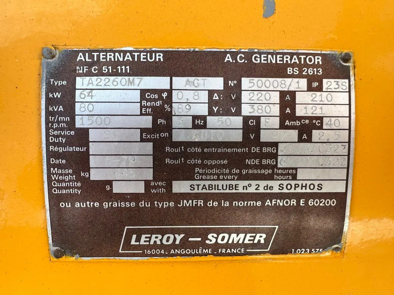 Ford Leroy Somer 80 kVA noodstroom generatorset ex Emergency 119 hours ! - Generador industriale: foto 5 Ford Leroy Somer 80 kVA noodstroom generatorset ex Emergency 119 hours ! - Generador industriale: foto 5