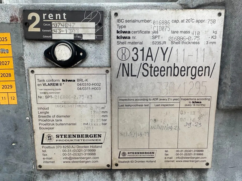 Kiwa IBC Steenbergen 750 liter Dieseltank met Handpomp Milieutank Gegalvaniseerd - Tanque de almacenamiento: foto 3 Kiwa IBC Steenbergen 750 liter Dieseltank met Handpomp Milieutank Gegalvaniseerd - Tanque de almacenamiento: foto 3