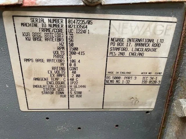 Stamford 70 kVA generatordeel UCI224F1 - Generador industriale: foto 3 Stamford 70 kVA generatordeel UCI224F1 - Generador industriale: foto 3