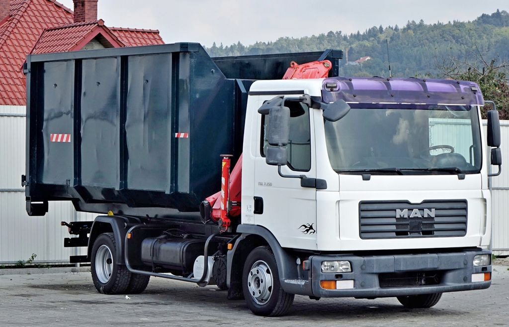 MAN TGL 7.150 Abrollkipper + Kran !! MAN TGL 7.150 Abrollkipper + Kran !! - Camión grúa, Camión multibasculante: foto 3 MAN TGL 7.150 Abrollkipper + Kran !! MAN TGL 7.150 Abrollkipper + Kran !! - Camión grúa, Camión multibasculante: foto 3