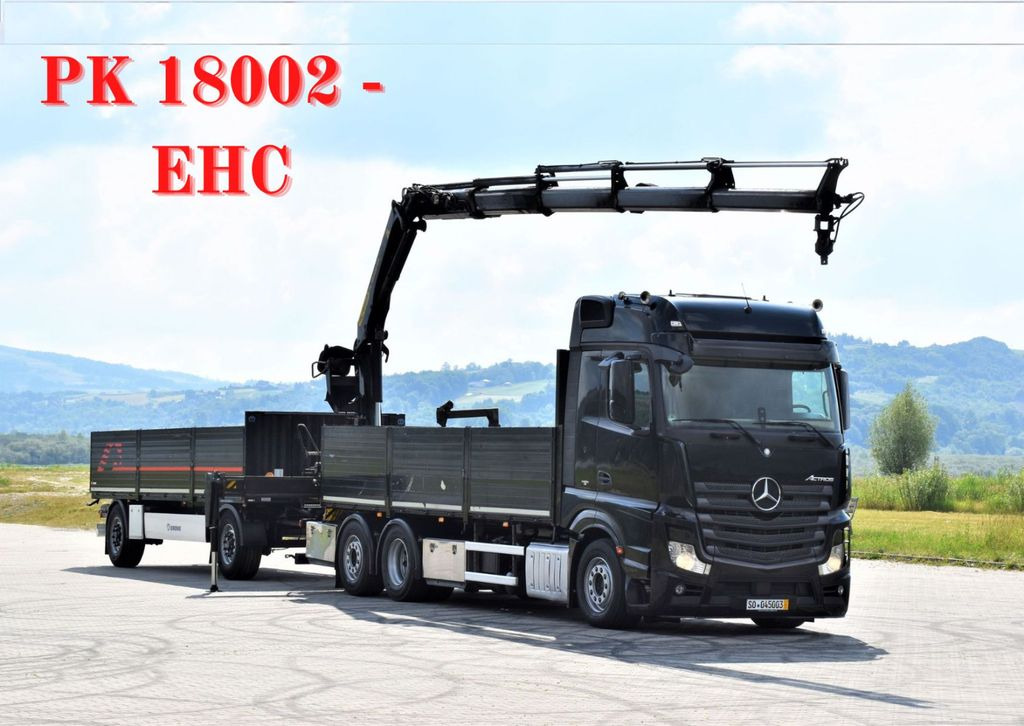 Mercedes-Benz ACTROS 2542 + PK18002-EH C/FUNK + Anhänger! - Camión grúa, Camión caja abierta: foto 1 Mercedes-Benz ACTROS 2542 + PK18002-EH C/FUNK + Anhänger! - Camión grúa, Camión caja abierta: foto 1