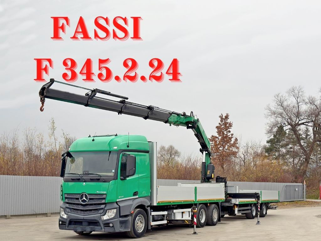 Mercedes-Benz ACTROS 264 * FASSI F 345.24 + FUNK + Anhänger - Camión grúa: foto 1 Mercedes-Benz ACTROS 264 * FASSI F 345.24 + FUNK + Anhänger - Camión grúa: foto 1