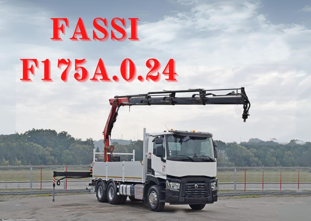 Renault C 380*PRITSCHE 5,45m*FASSI F175A.0.22+ FUNK/6x4 - Camión grúa, Camión caja abierta: foto 1 Renault C 380*PRITSCHE 5,45m*FASSI F175A.0.22+ FUNK/6x4 - Camión grúa, Camión caja abierta: foto 1