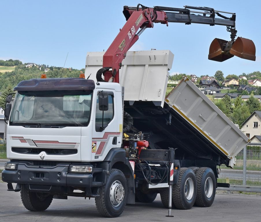 Renault KERAX 420 DXI* HMF 1563 K3 + FUNK/6x4 - Camión grúa, Camión volquete: foto 3 Renault KERAX 420 DXI* HMF 1563 K3 + FUNK/6x4 - Camión grúa, Camión volquete: foto 3