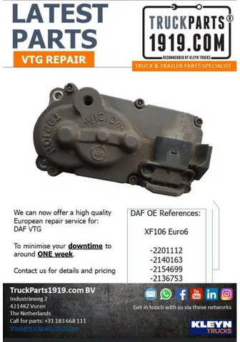 DAF VTG REPARATIE 2393599 / 2348173 / 2296204 / 2201112 / 2140163 / 2154699 / 2136753 EURO6 - Motor y piezas para Camión: foto 1 DAF VTG REPARATIE 2393599 / 2348173 / 2296204 / 2201112 / 2140163 / 2154699 / 2136753 EURO6 - Motor y piezas para Camión: foto 1