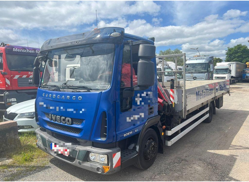 Iveco EUROCARGO ML80 E16 Lange Pritsche mit Kran - Camión caja abierta: foto 1 Iveco EUROCARGO ML80 E16 Lange Pritsche mit Kran - Camión caja abierta: foto 1