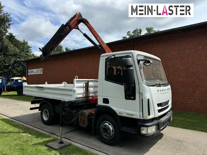Iveco ML75E16 3-Way Meiller Tipper Crane Palfinger PK 4200 - Camión volquete, Camión grúa: foto 1 Iveco ML75E16 3-Way Meiller Tipper Crane Palfinger PK 4200 - Camión volquete, Camión grúa: foto 1