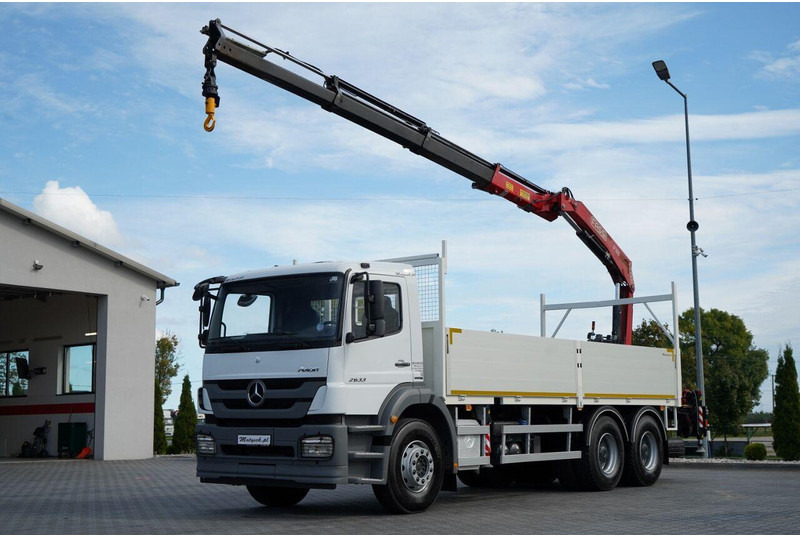 Mercedes-Benz / AXOR 2633 / 6X4 / SKRZYNIOWY - 6,55 M / MOCNA PODŁOGA / HDS FA - Camión caja abierta, Camión grúa: foto 1 Mercedes-Benz / AXOR 2633 / 6X4 / SKRZYNIOWY - 6,55 M / MOCNA PODŁOGA / HDS FA - Camión caja abierta, Camión grúa: foto 1