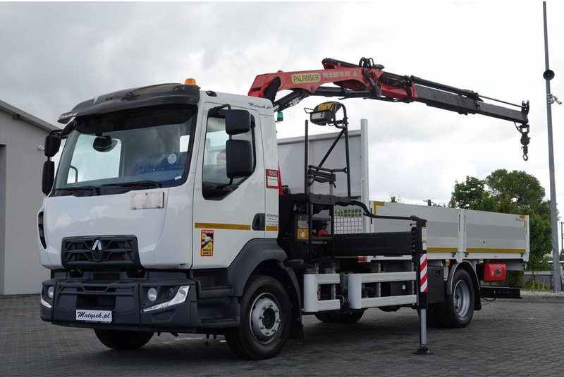 Renault D 210/  4X2 / SKRZYNIOWY 5 M + HDS PALFINGER PK 8.501 SLD A / UD - Camión caja abierta, Camión grúa: foto 1 Renault D 210/  4X2 / SKRZYNIOWY 5 M + HDS PALFINGER PK 8.501 SLD A / UD - Camión caja abierta, Camión grúa: foto 1