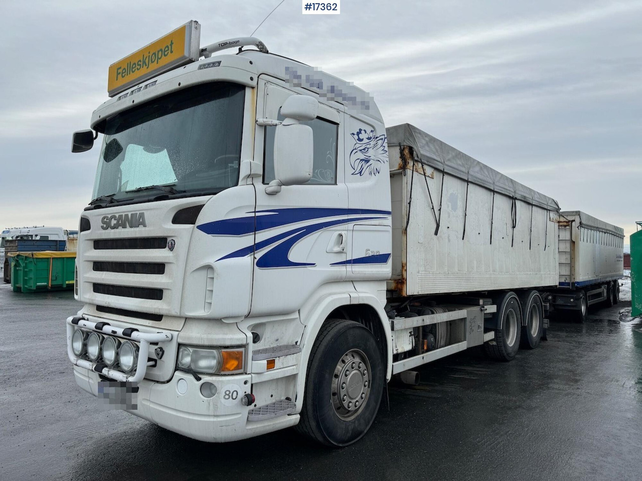 Camión caja cerrada Scania Scania R620 kornbil m/ Hengsrød påbygg: foto 1