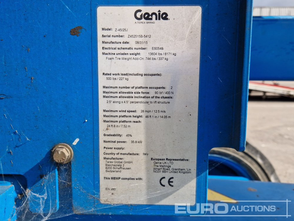 Plataforma elevadora 2015 Genie Z-45/25J: foto 32