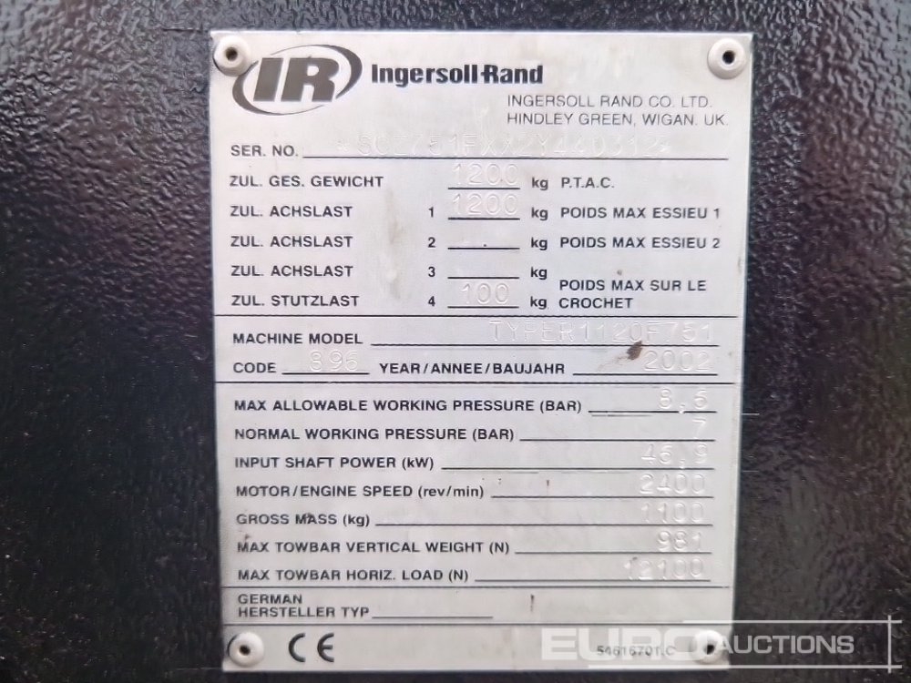 Compresor de aire Ingersoll Rand 1120F751: foto 17