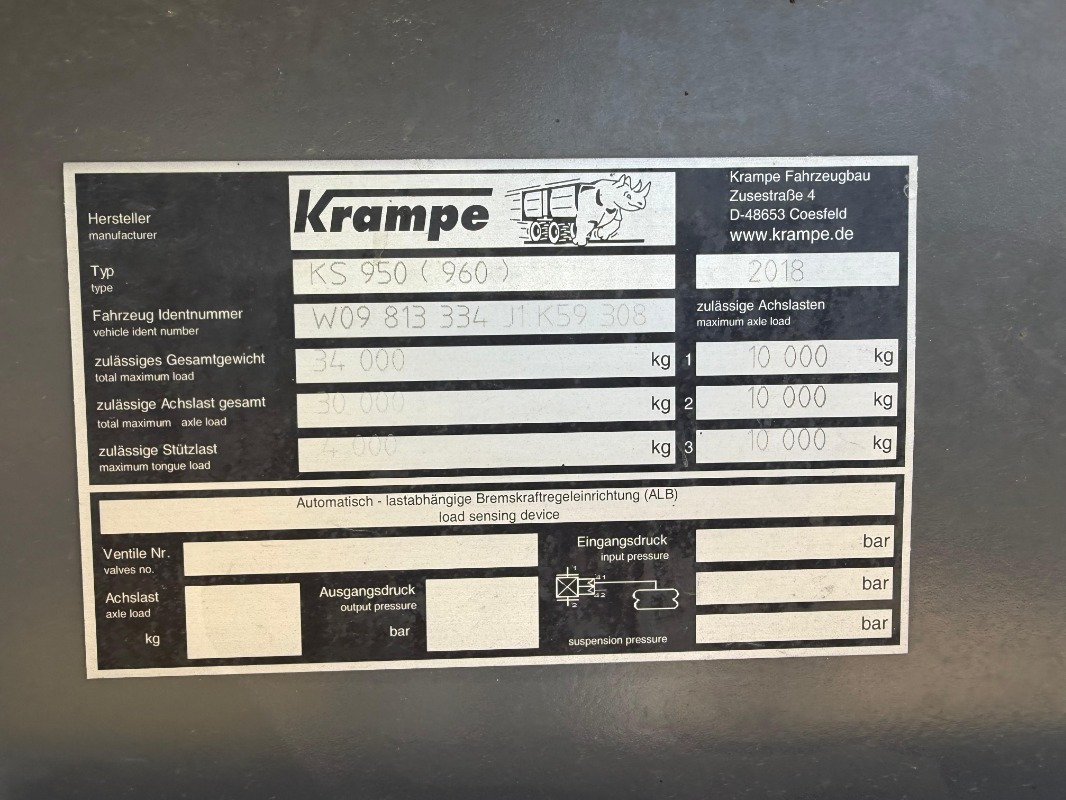 Krampe ALU Kippsattel KS 950 Roadrunn - Camión volquete: foto 3 Krampe ALU Kippsattel KS 950 Roadrunn - Camión volquete: foto 3