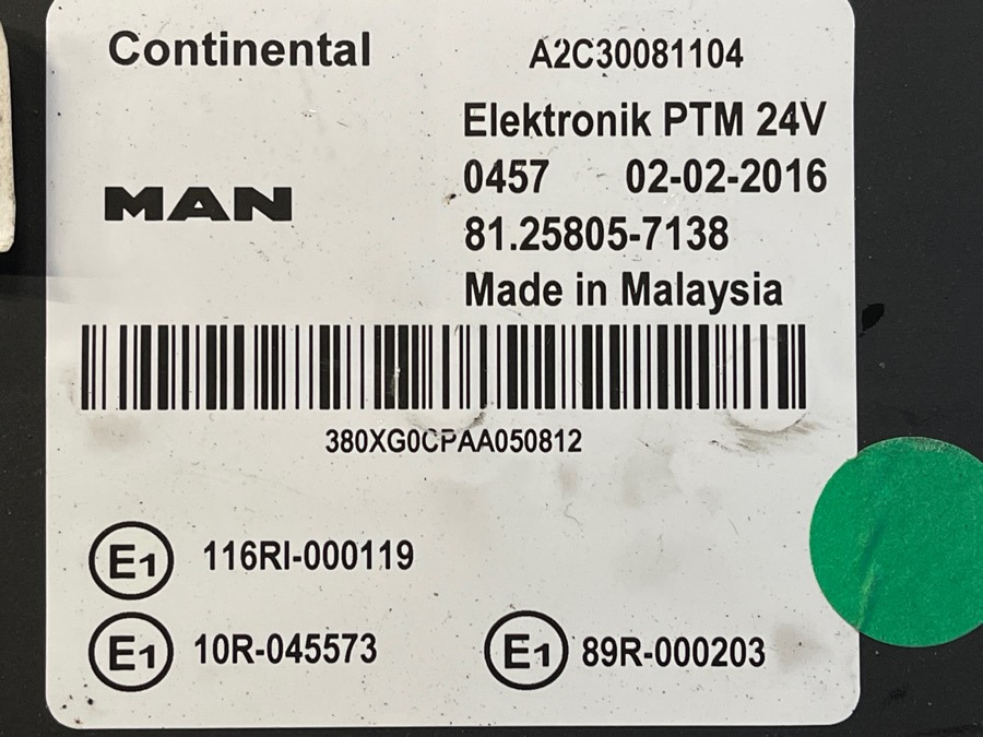 MAN PTM ECU 81.25805-7138 - Sistema eléctrico para Camión: foto 2 MAN PTM ECU 81.25805-7138 - Sistema eléctrico para Camión: foto 2