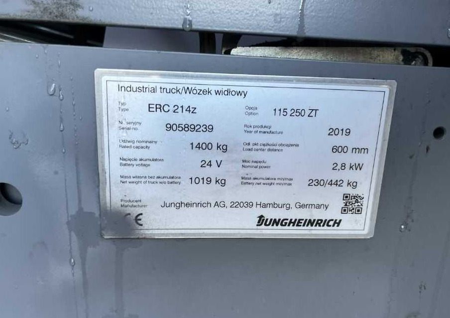 Jungheinrich ERC214z - Apilador: foto 4 Jungheinrich ERC214z - Apilador: foto 4