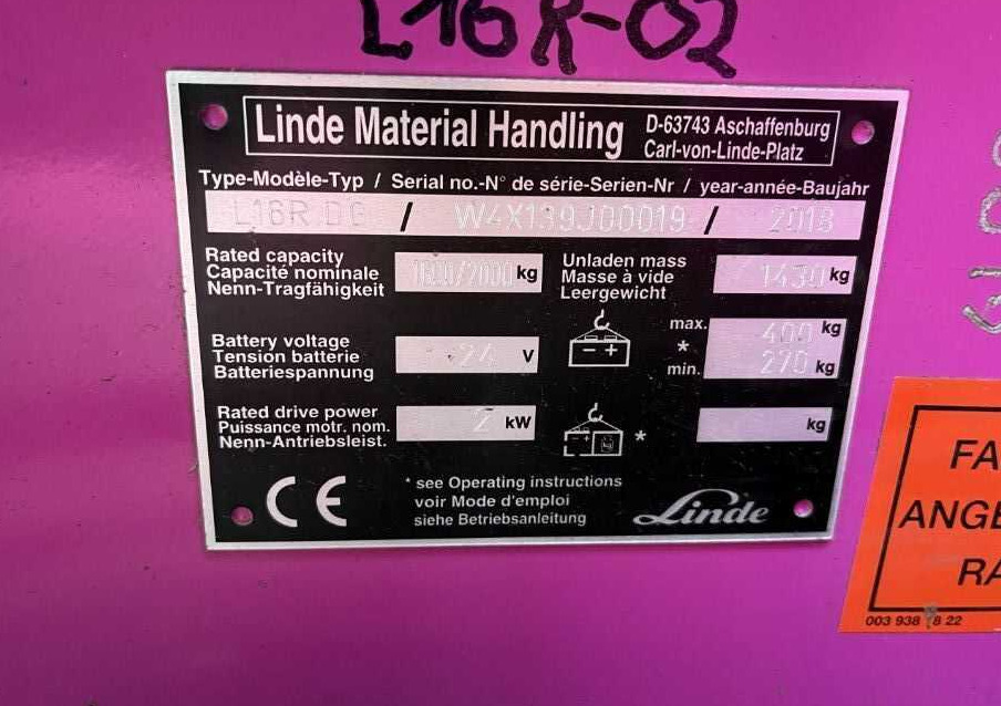 Linde L16RDG - Apilador: foto 3 Linde L16RDG - Apilador: foto 3