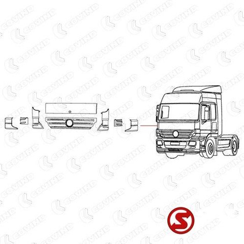 Mercedes-Benz Windegeleider middenstuk actros mp2 links - Aerodinámica/ Spoiler para Camión: foto 2 Mercedes-Benz Windegeleider middenstuk actros mp2 links - Aerodinámica/ Spoiler para Camión: foto 2