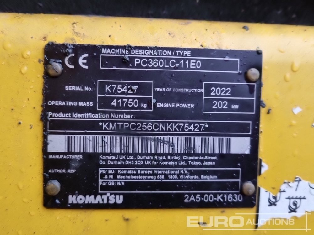 Excavadora de cadenas 2022 Komatsu PC360LC-11E0: foto 45
