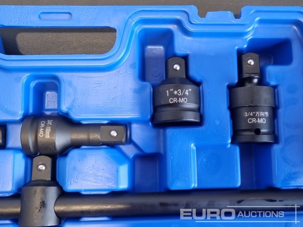 Equipo de taller Unused 2025 Boss 3/4" 30pc Heavy Duty Pneumatic Socket Set, 4" Connecting Rod, 8" Connecting Rod, Ratchet Wrench,  20" Sliding Rod, 18" Bending Rod Universal Coupling, Adapter1-3/4": foto 6