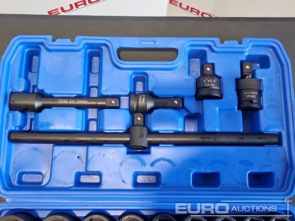 Equipo de taller Unused 2025 Boss 3/4" 30pc Heavy Duty Pneumatic Socket Set, 4" Connecting Rod, 8" Connecting Rod, Ratchet Wrench,  20" Sliding Rod, 18" Bending Rod Universal Coupling, Adapter1-3/4": foto 7