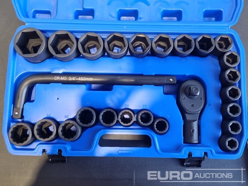 Equipo de taller Unused 2025 Boss 3/4" 30pc Heavy Duty Pneumatic Socket Set, 4" Connecting Rod, 8" Connecting Rod, Ratchet Wrench,  20" Sliding Rod, 18" Bending Rod Universal Coupling, Adapter1-3/4": foto 8