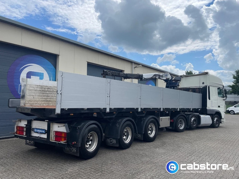 Pacton T3-003 3-assige stenen oplegger 2-assen gestuurd + Kennis Type 14.000 loopkraan - Rotator - stenenklem - Semirremolque plataforma/ Caja abierta: foto 1 Pacton T3-003 3-assige stenen oplegger 2-assen gestuurd + Kennis Type 14.000 loopkraan - Rotator - stenenklem - Semirremolque plataforma/ Caja abierta: foto 1