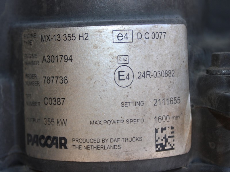 MOTOR DAF XF106 MX-13 355 H2 480CP EURO 6 2111655 - Motor para Camión: foto 5 MOTOR DAF XF106 MX-13 355 H2 480CP EURO 6 2111655 - Motor para Camión: foto 5