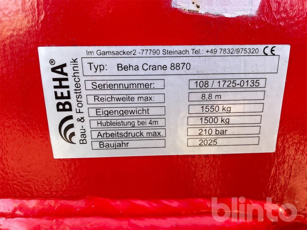 BEHA V1200 mit Kran 8870 (2025) - Remolque forestal: foto 5 BEHA V1200 mit Kran 8870 (2025) - Remolque forestal: foto 5