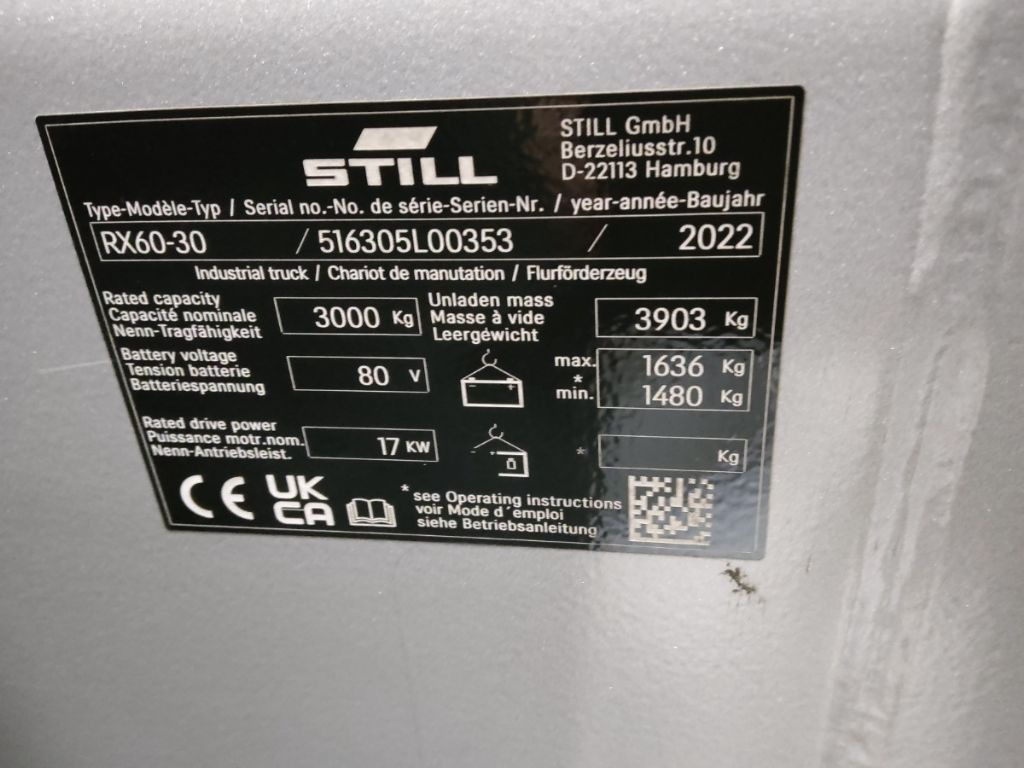 Still RX60-30 - Carretilla elevadora eléctrica: foto 5 Still RX60-30 - Carretilla elevadora eléctrica: foto 5