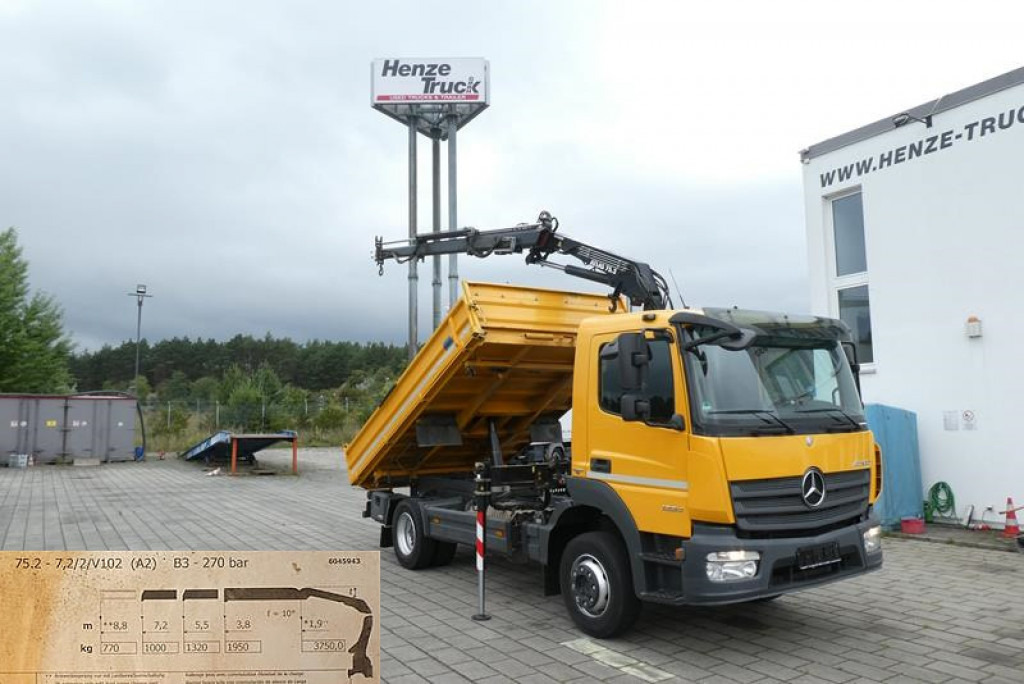 MERCEDES-BENZ Atego 1224 K 2-Achs Kipper Kran 2x Hdr Ausschub Greiferst. - Camión volquete, Camión grúa: foto 1 MERCEDES-BENZ Atego 1224 K 2-Achs Kipper Kran 2x Hdr Ausschub Greiferst. - Camión volquete, Camión grúa: foto 1